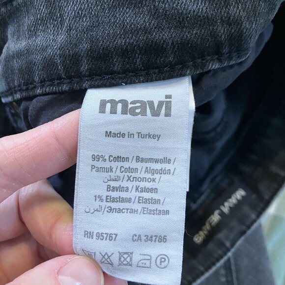 Mavi Marcus Slim Straight Jeans Mens 32 Black Distressed - Picture 4 of 11